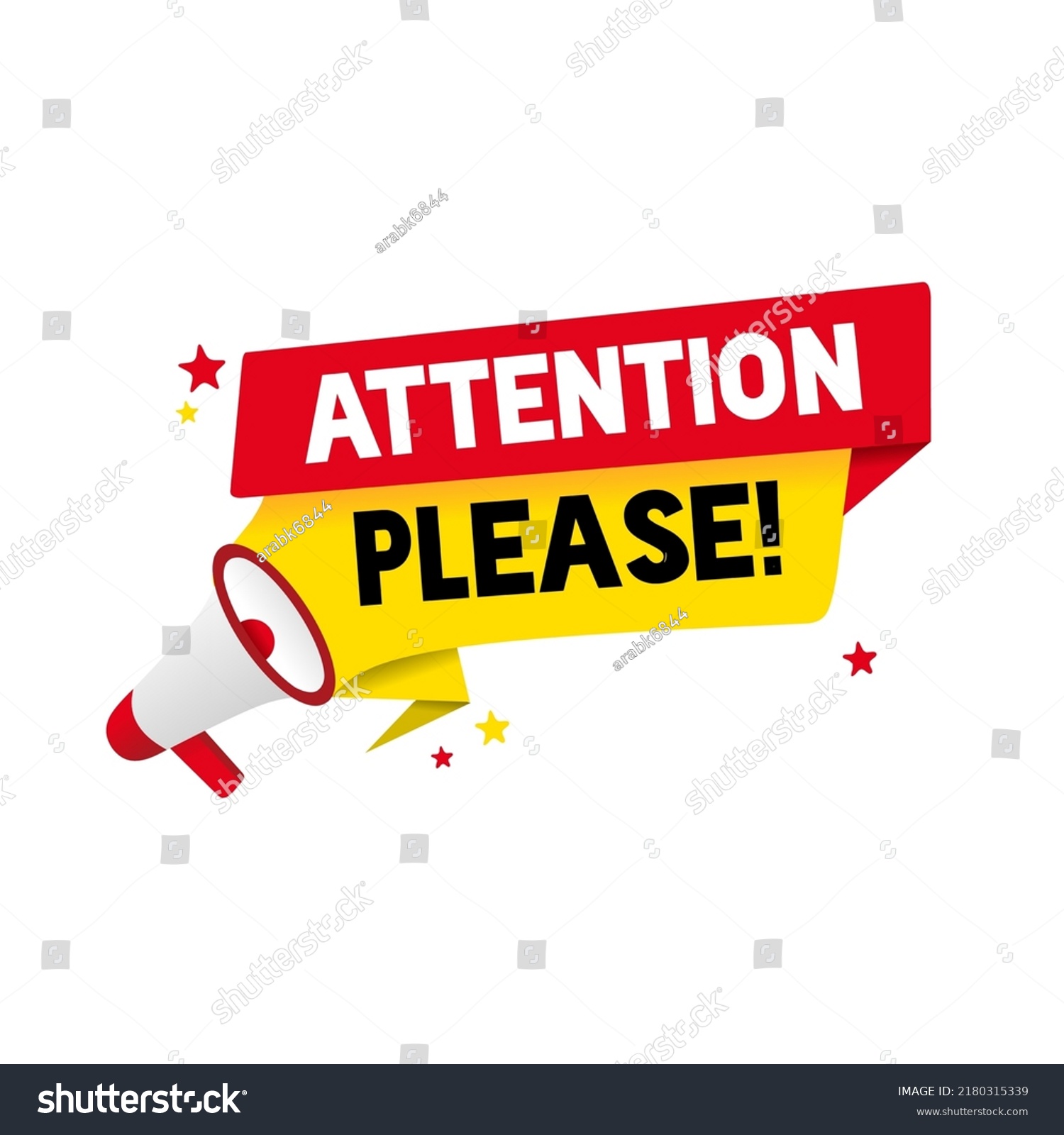 Attention Please Banner Template Important Announcement Stock Vector ...