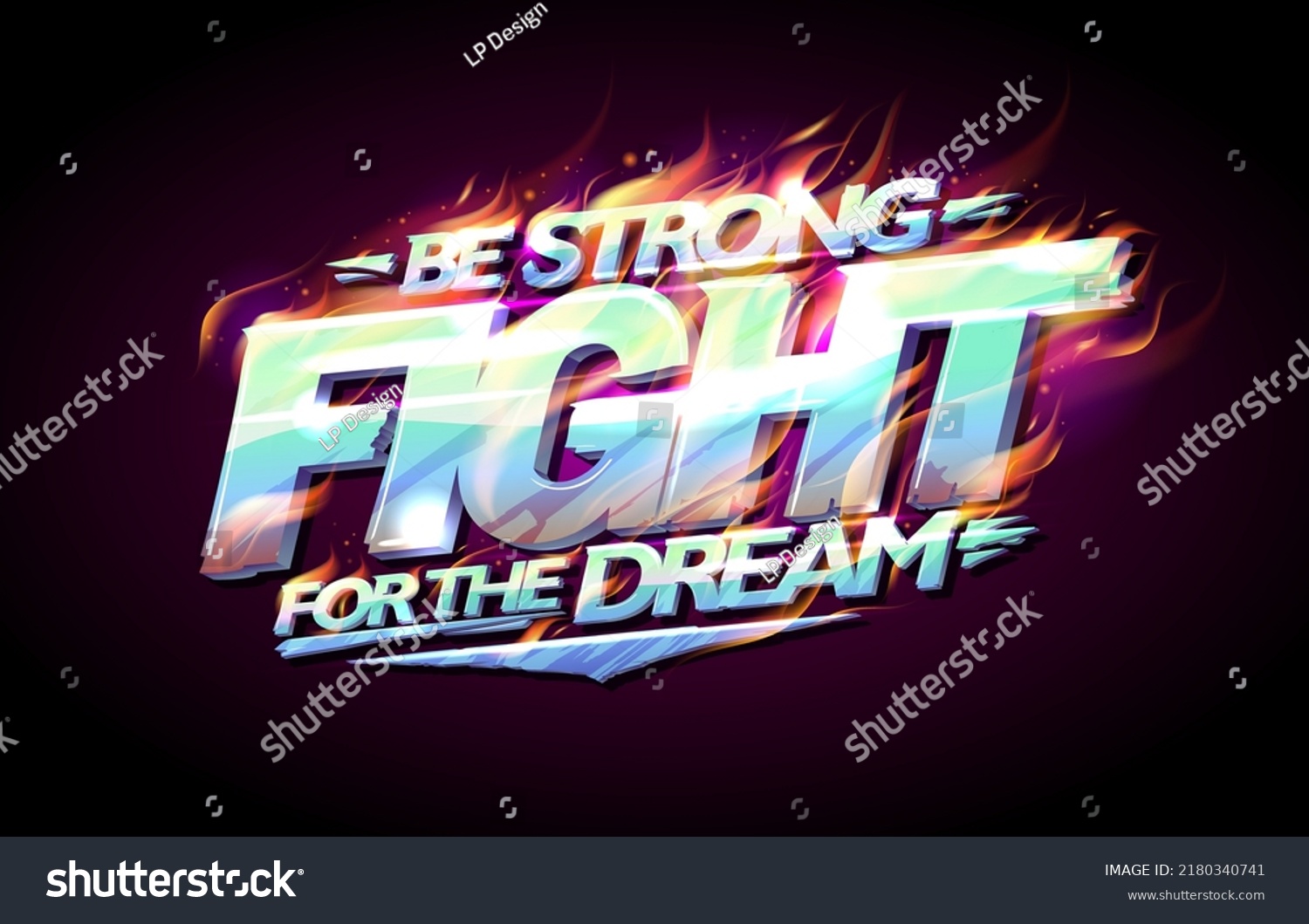 be-strong-fight-dream-motivational-poster-stock-vector-royalty-free