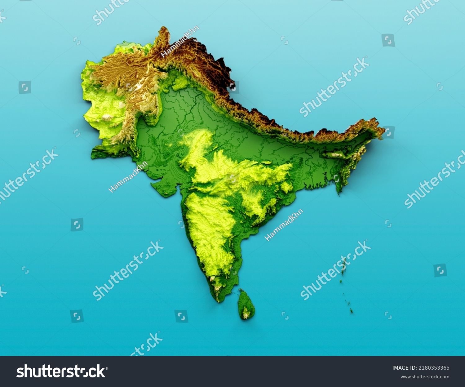 3D   Stock Photo Subcontinent Map India Pakistan Nepal Bhutan Bangladesh Sri Lanka And The Maldives D 2180353365 