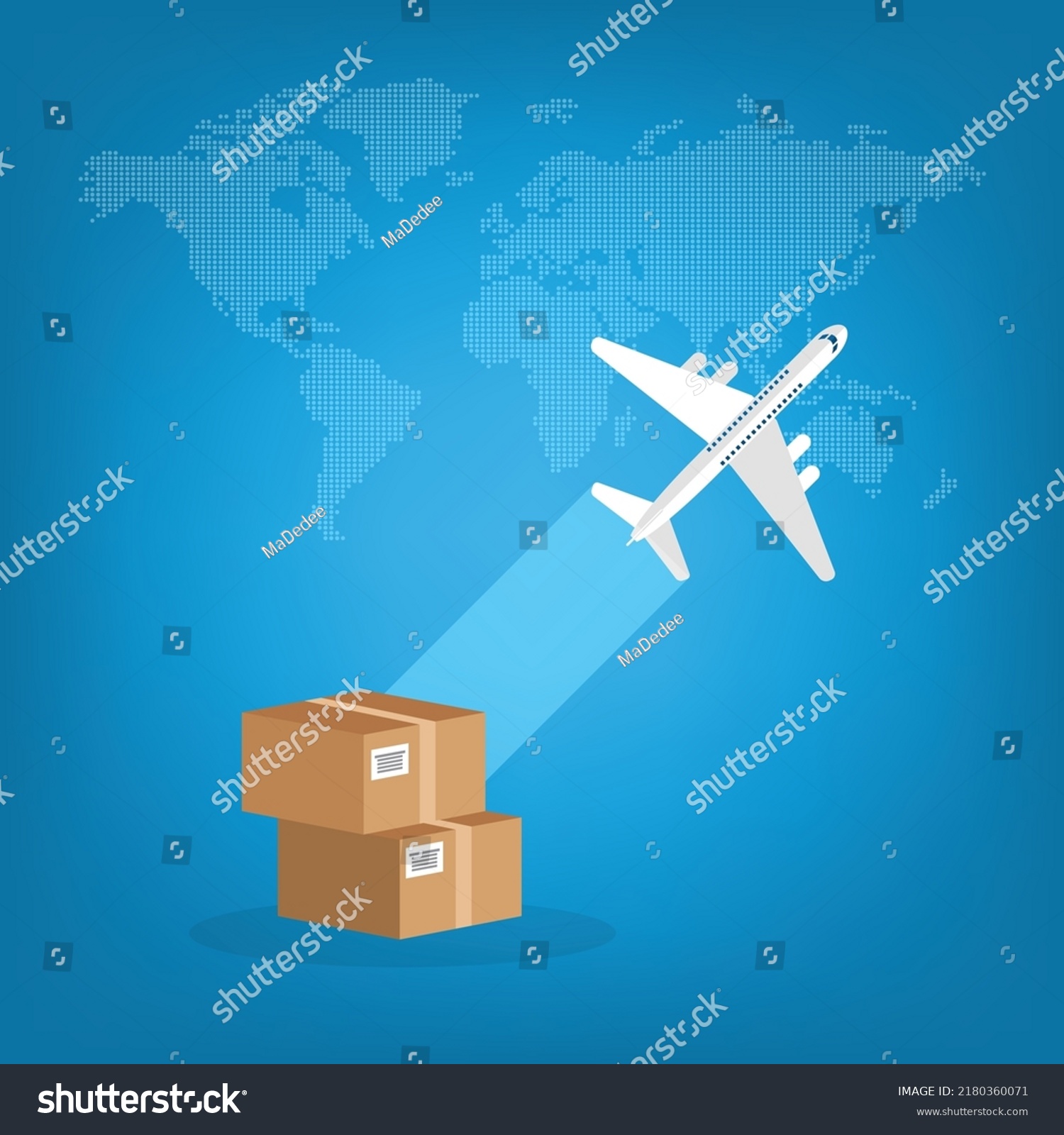 Airplane Cargo Express Logistics Delivery Air Stock Vector (Royalty ...