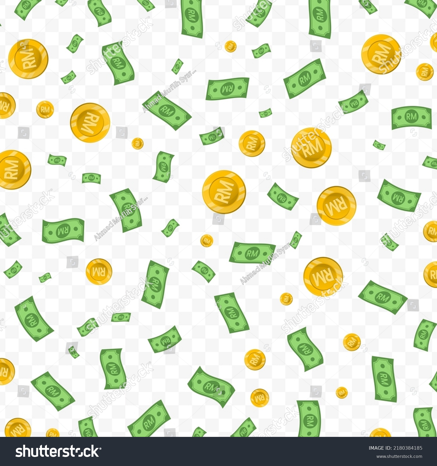 Vector Illustration Ringgit Currency Random Pattern Stock Vector ...