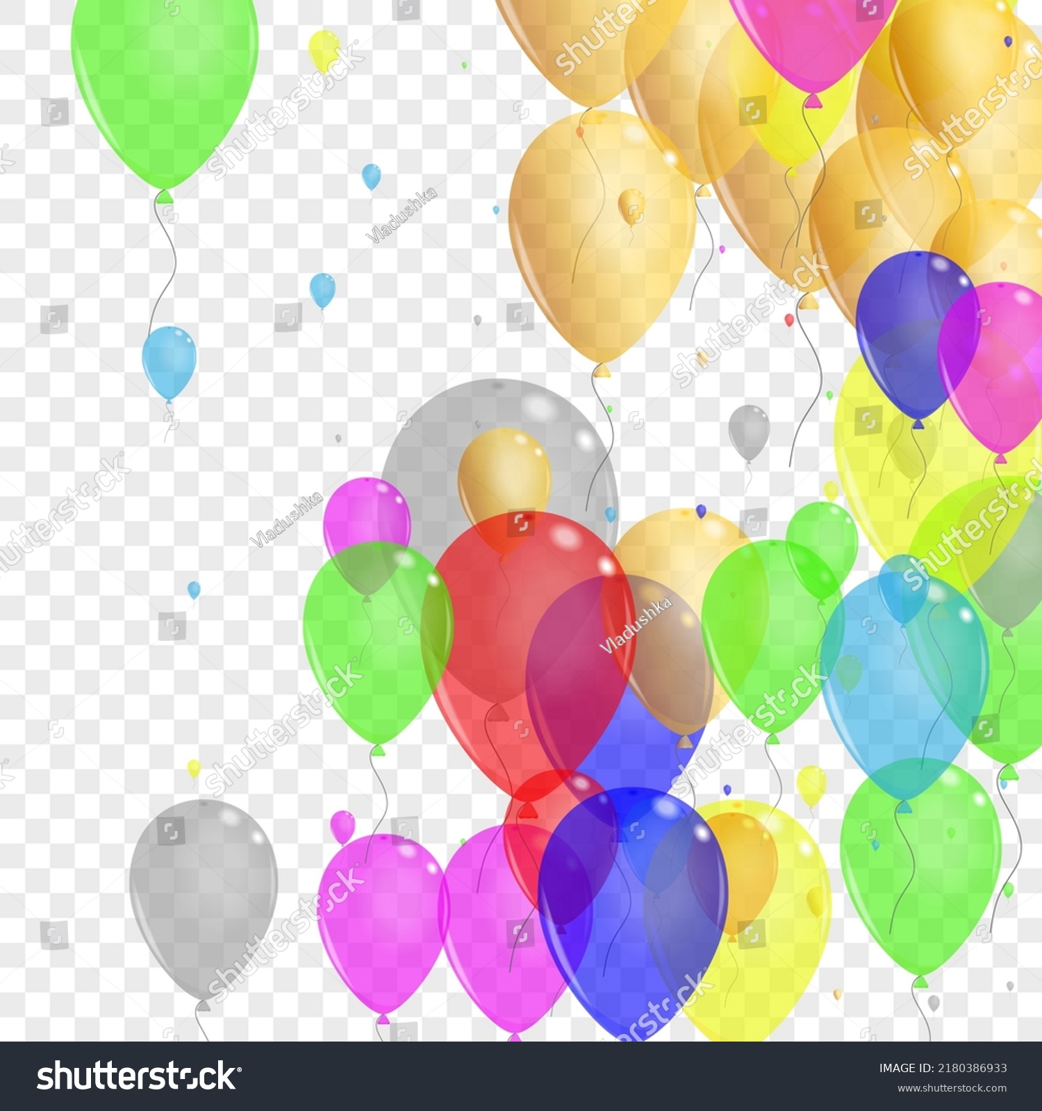 Yellow Balloon Background Transparent Vector Ballon Stock Vector ...