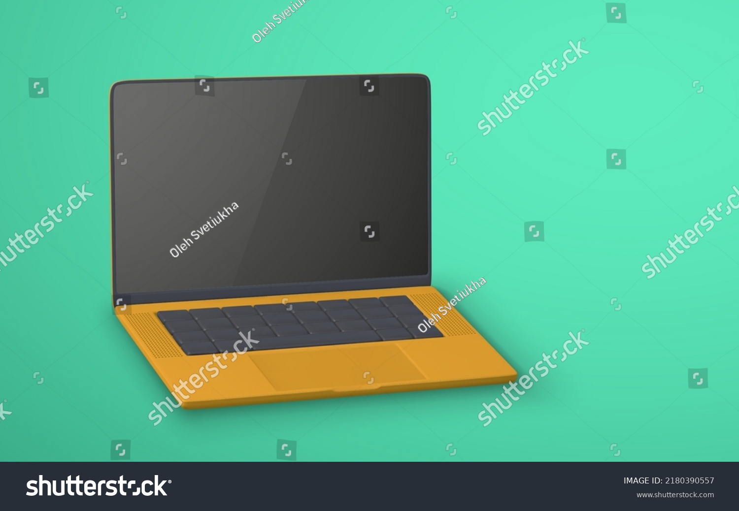 3d Realistic Laptop Blank Screen On Stock Vector Royalty Free 2180390557 Shutterstock 8954