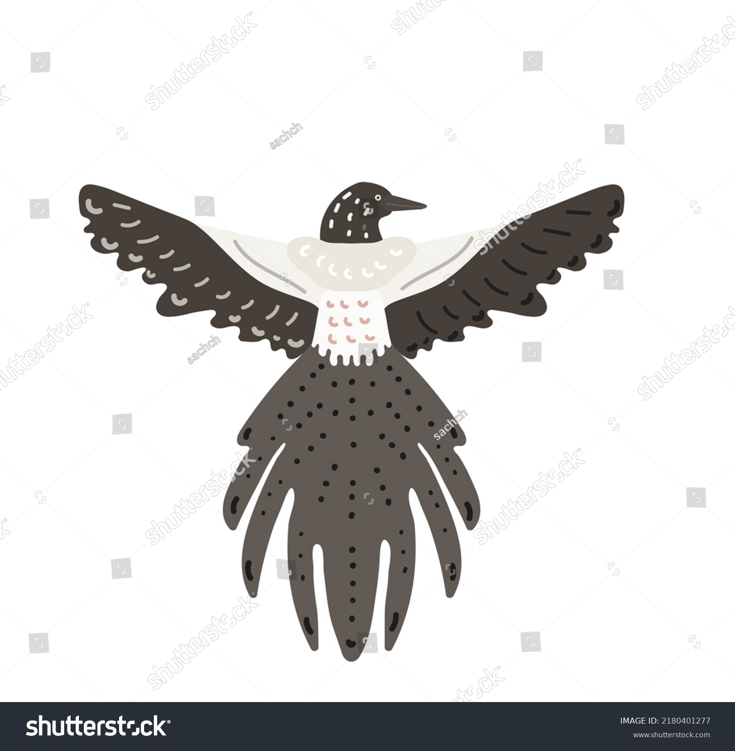 Flying Bird Beautiful Tail Cartoon Vector Stock Vector (Royalty Free