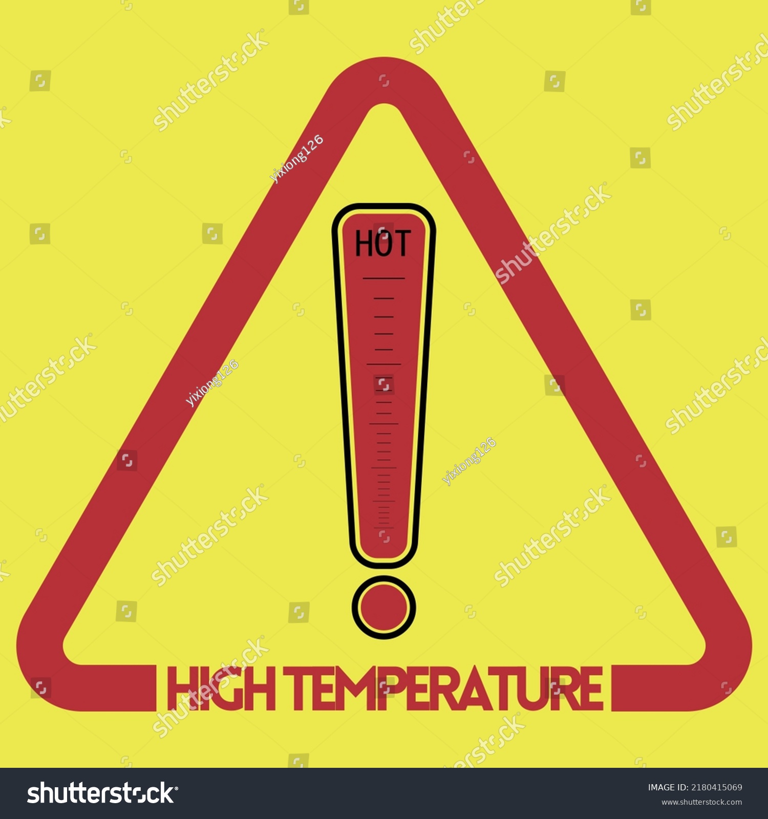 High Temperature Alarm High Temperature Warning Stock Vector (Royalty ...