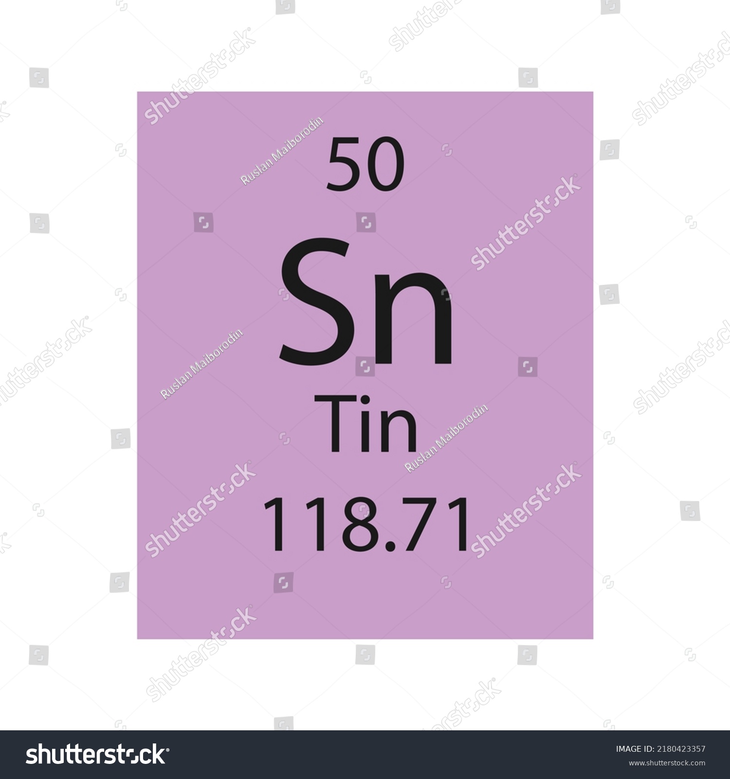 Tin Symbol Chemical Element Periodic Table Stock Vector (Royalty Free