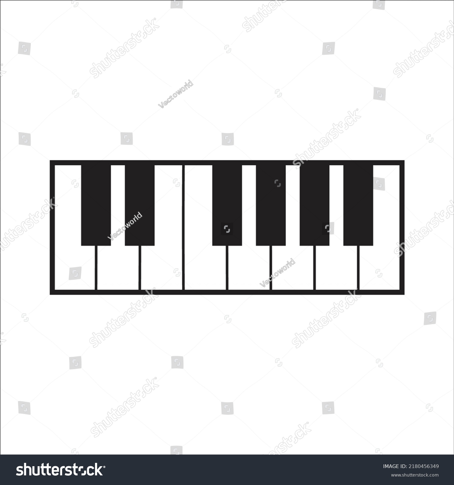 Piano Vector Design Black White Piano Stock Vector (Royalty Free