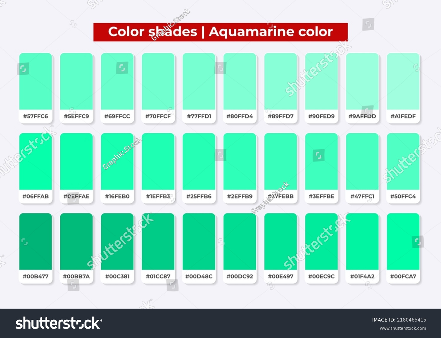 Aquamarine Color Palette Rgb Hex Color Stock Vector (Royalty Free ...