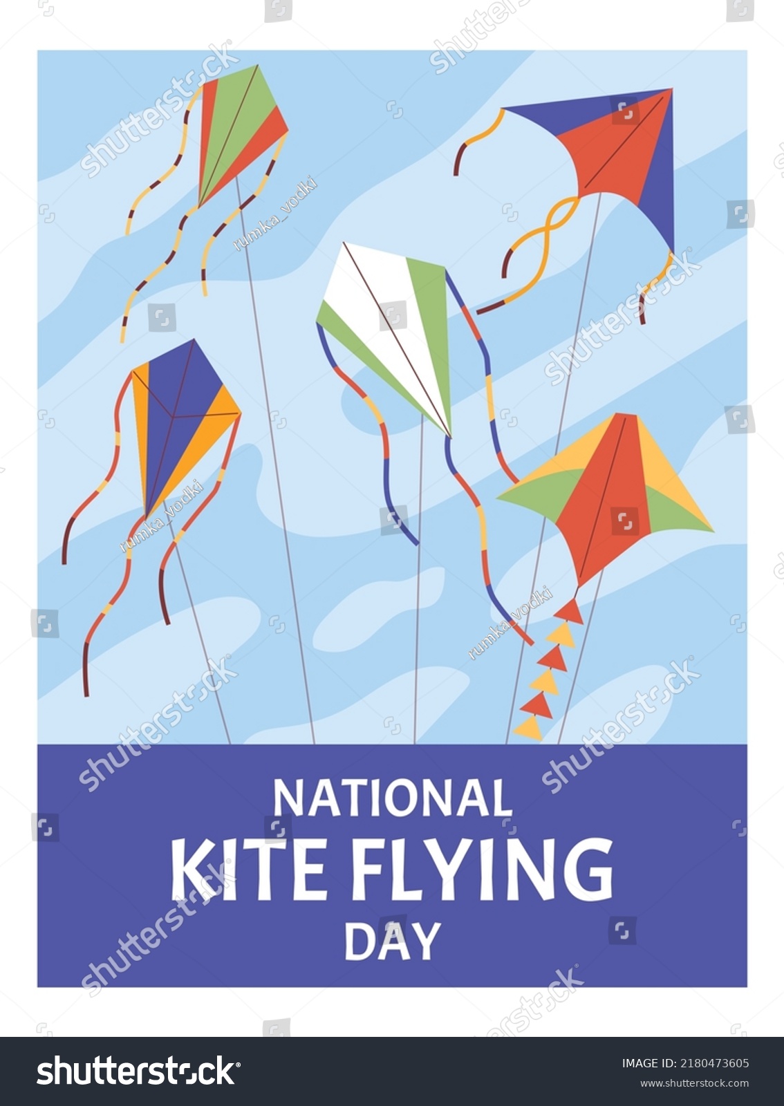 National Kite Flying Day Poster Template Stock Vector (Royalty Free) 2180473605 Shutterstock