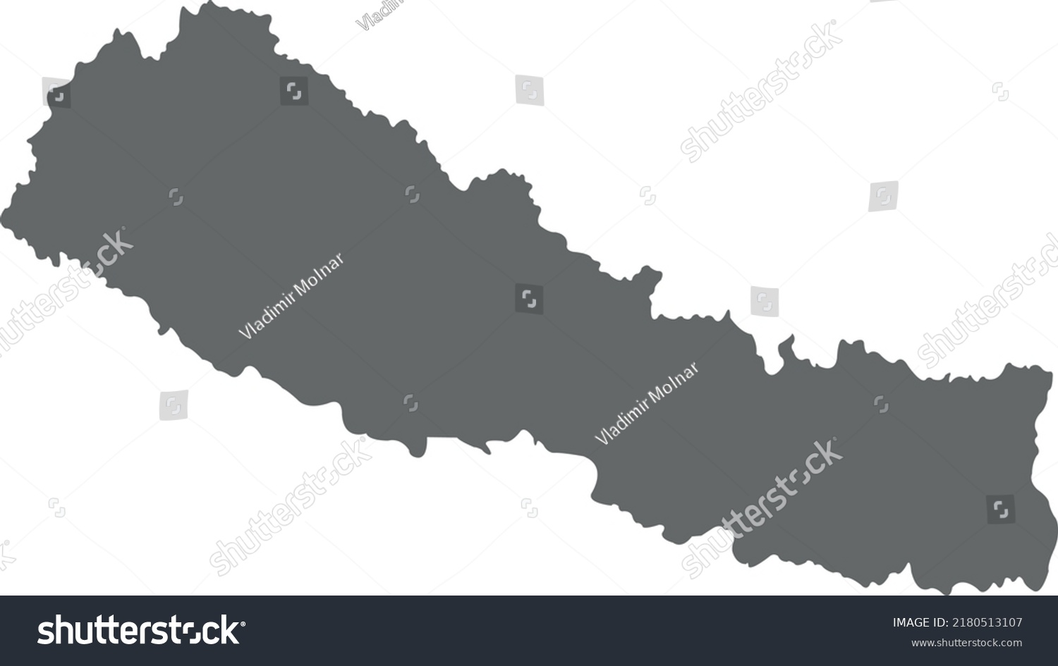 Vector Illustration Nepal Map Stock Vector (Royalty Free) 2180513107 ...