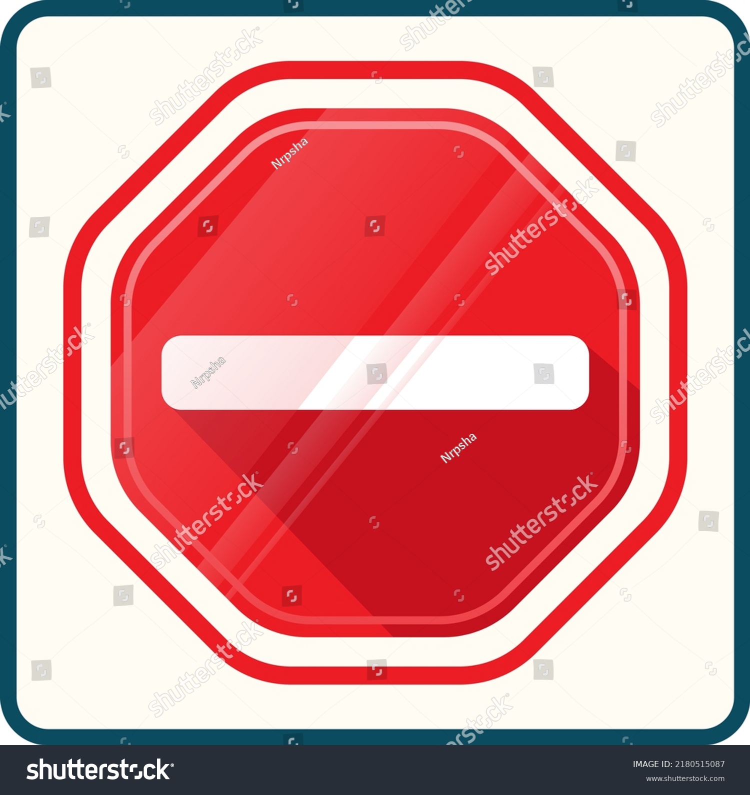 Stop Sign No Entry Sign Stock Vector (Royalty Free) 2180515087 ...