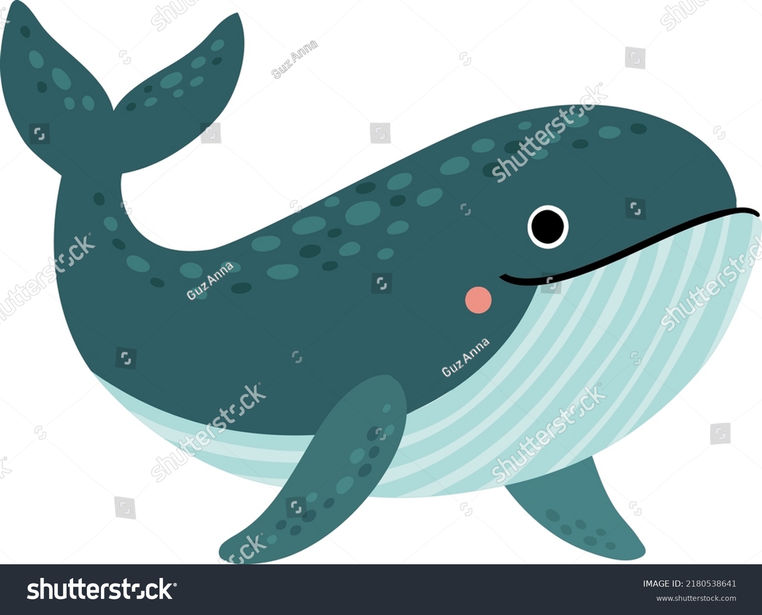 Whale On White Background Vector Illustration Stock Vector (Royalty ...