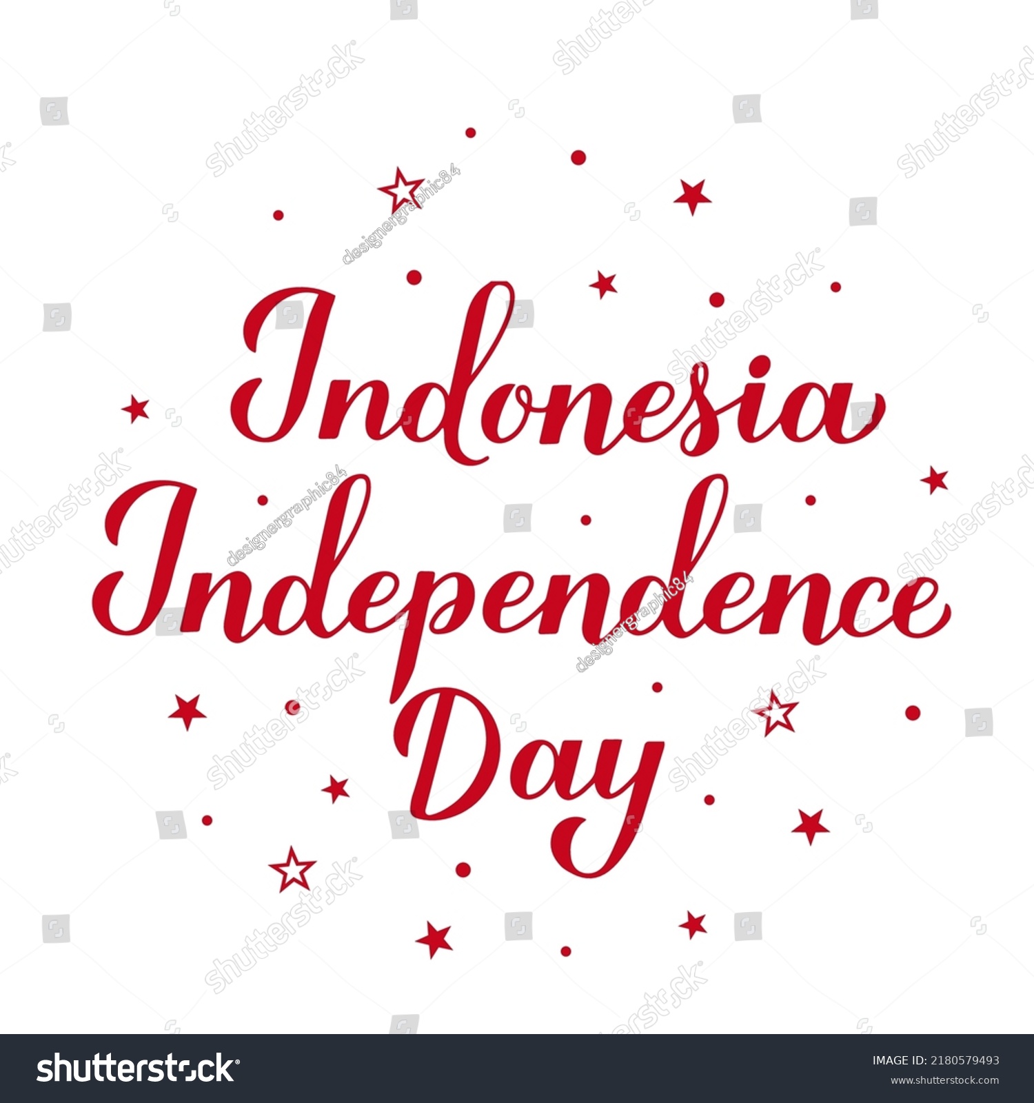 Happy Indonesia Independence Day Calligraphy Hand Stock Vector (Royalty ...