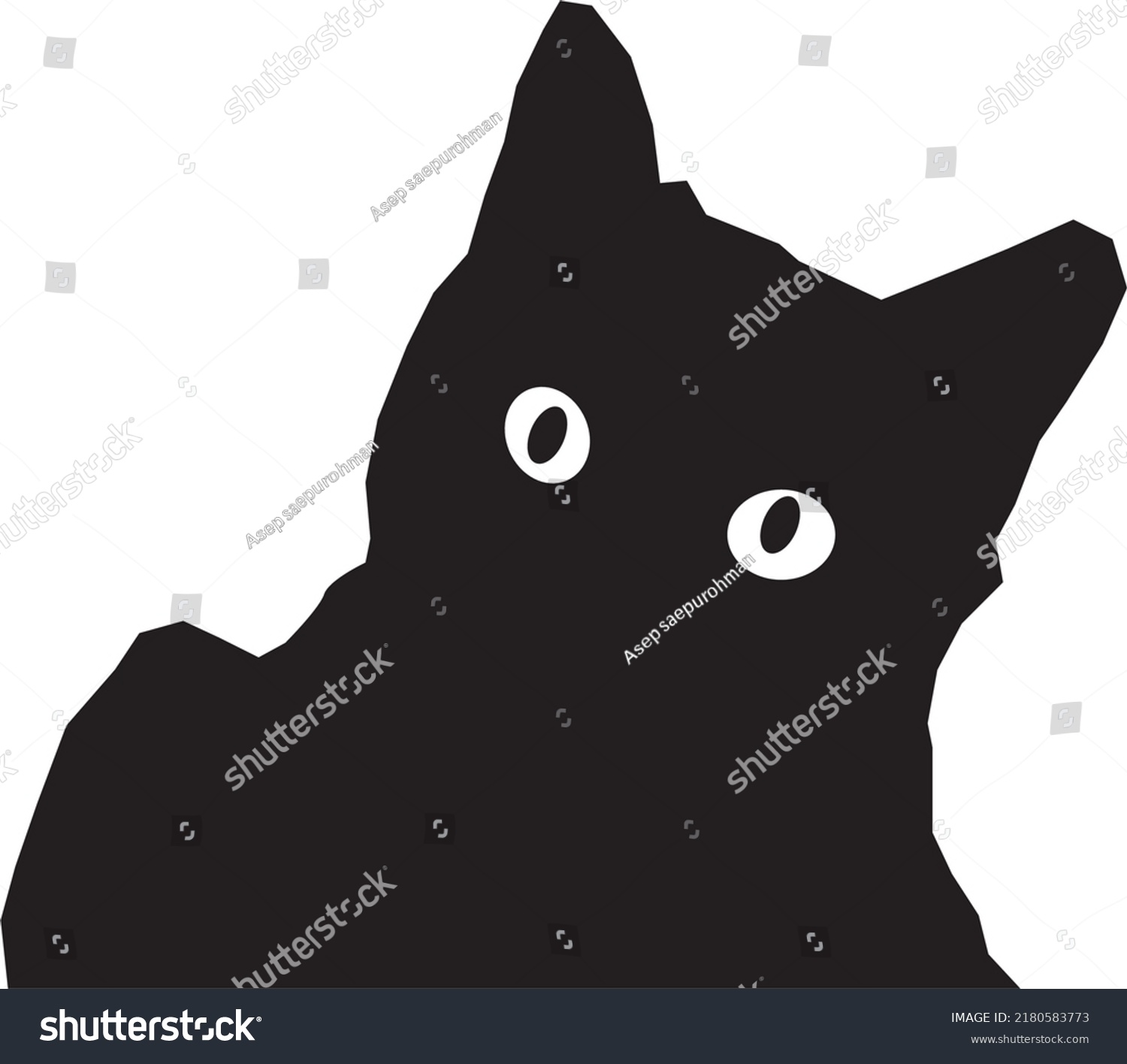 Black White Cat Vector Silhouette Stock Vector (Royalty Free ...