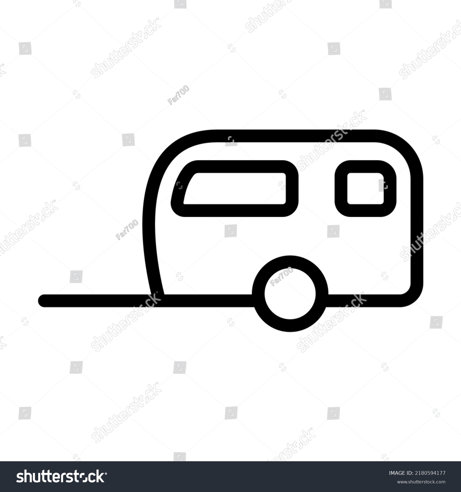 Caravan Icon Camper Motorhome Editable Strokes Stock Vector (Royalty ...