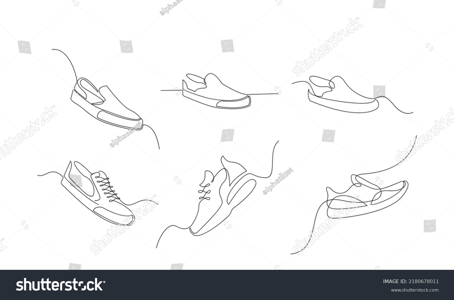 Set Collection Vector Illustration Sneakers Sports Stock Vector ...