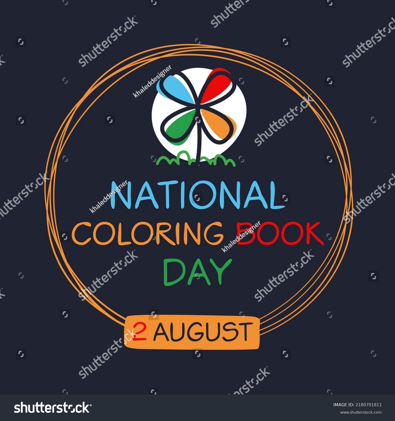 National Coloring Book Day Held On Stock Vector (Royalty Free