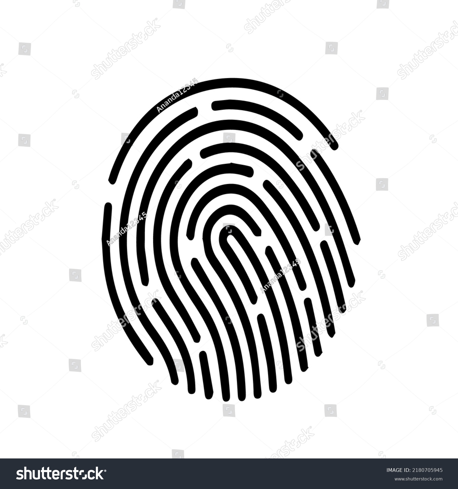 Fingerprint Icon Illustration On White Background Stock Vector (Royalty ...