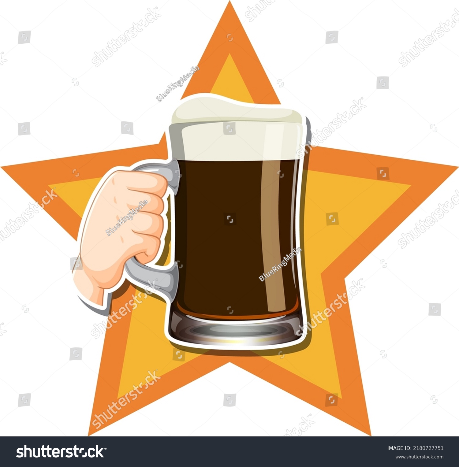 Hand Holding Beer Glass Illustration Stock Vector Royalty Free 2180727751 Shutterstock 7383