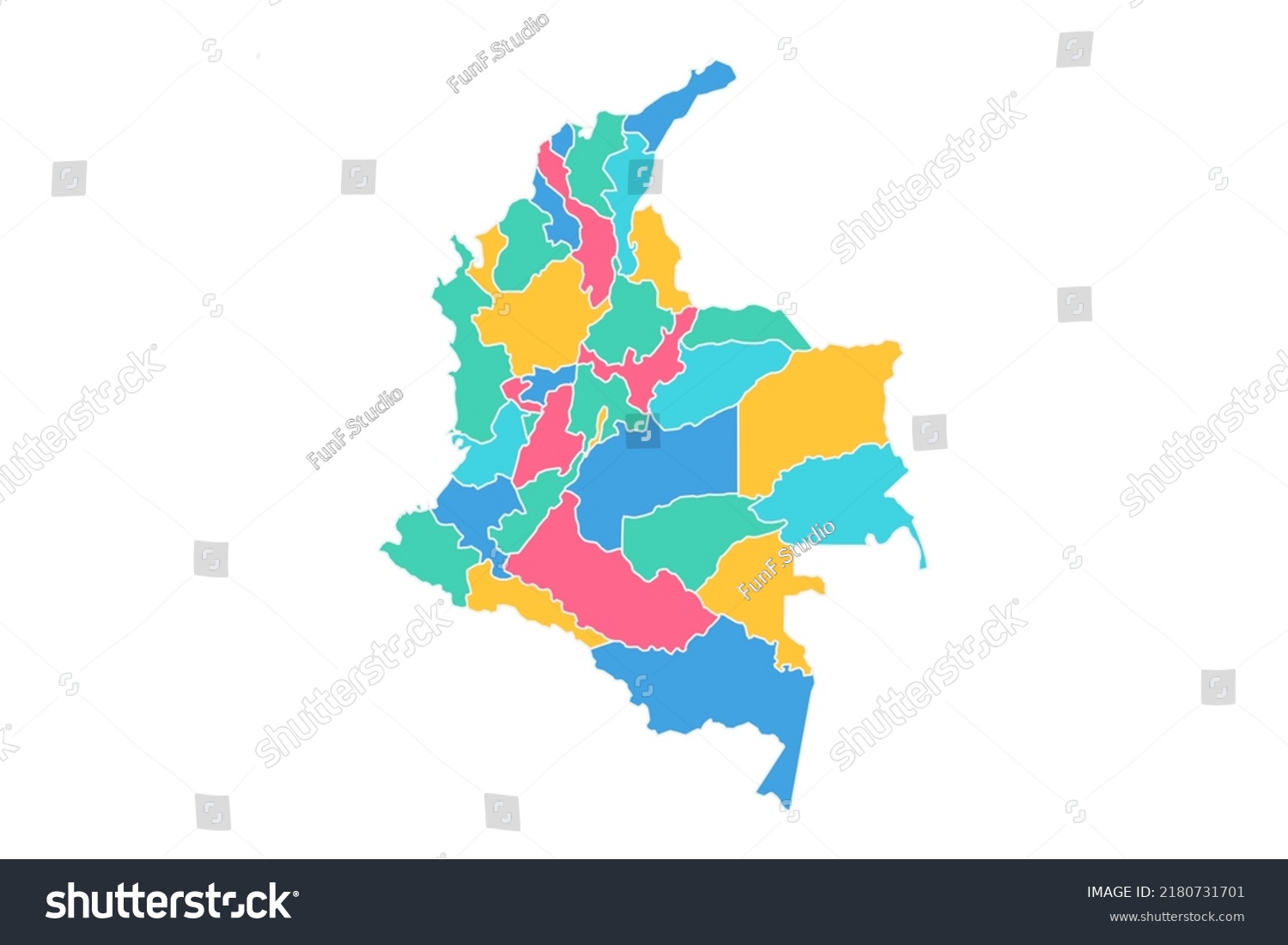 Colombia Map World Map International Vector Stock Vector Royalty Free Stock Vector Colombia Map World Map International Vector Template With High Detailed Including Blue Green 2180731701