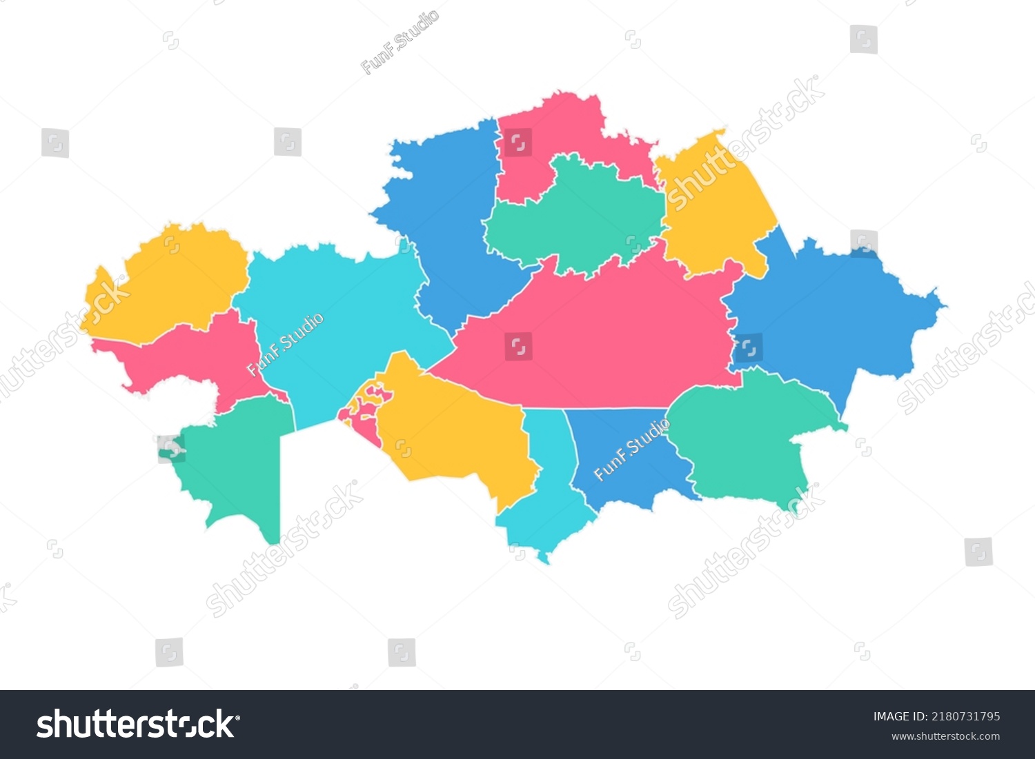 Kazakhstan Map World Map International Vector Stock Vector Royalty Stock Vector Kazakhstan Map World Map International Vector Template With High Detailed Including Blue Green 2180731795