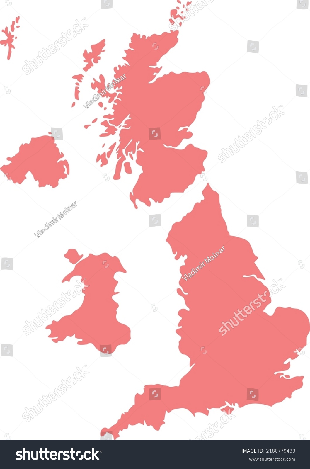 Vector Illustration United Kingdom Countries Map Stock Vector (Royalty ...