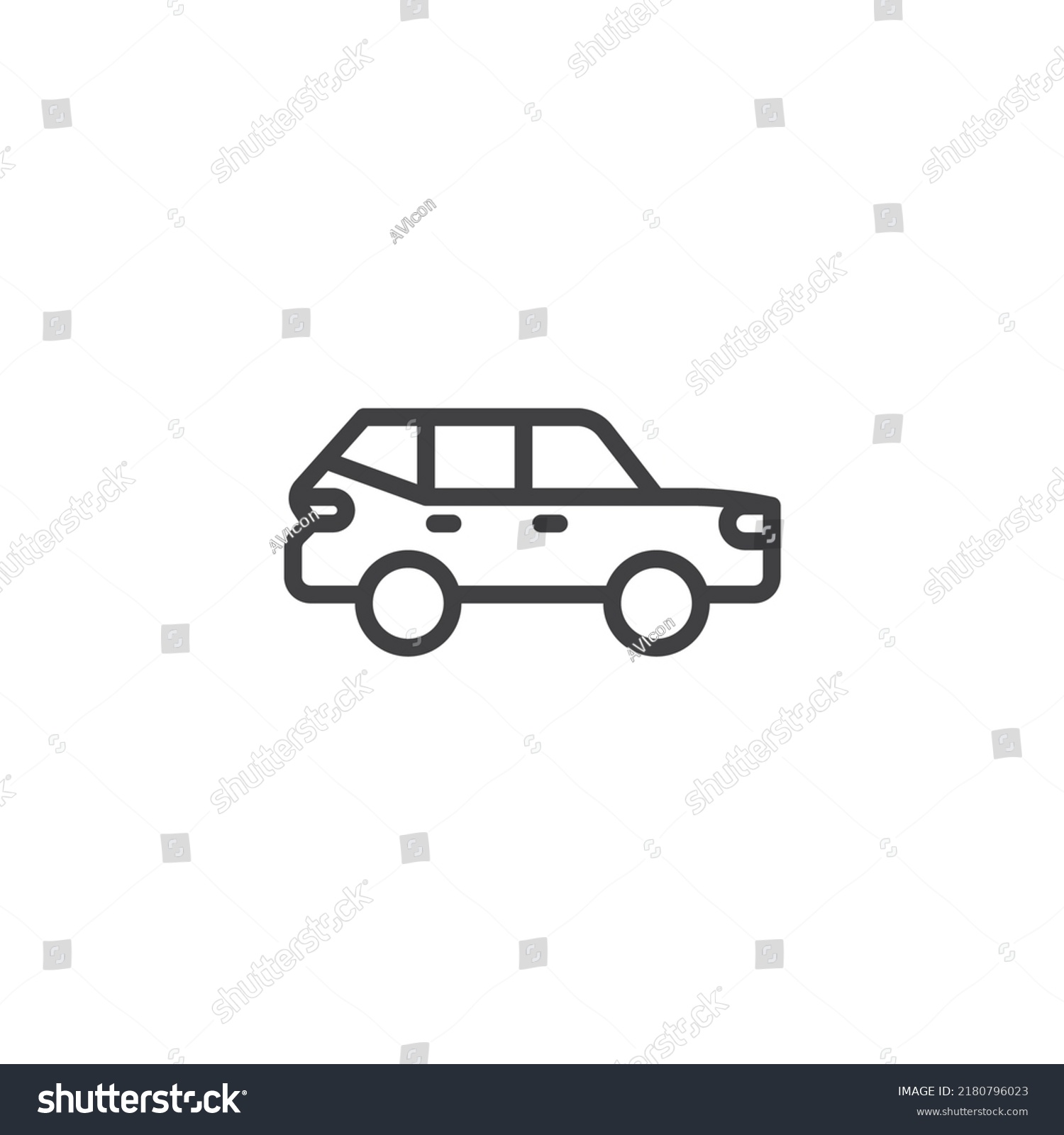 Suv Car Line Icon Linear Style Stock Vector (Royalty Free) 2180796023 ...