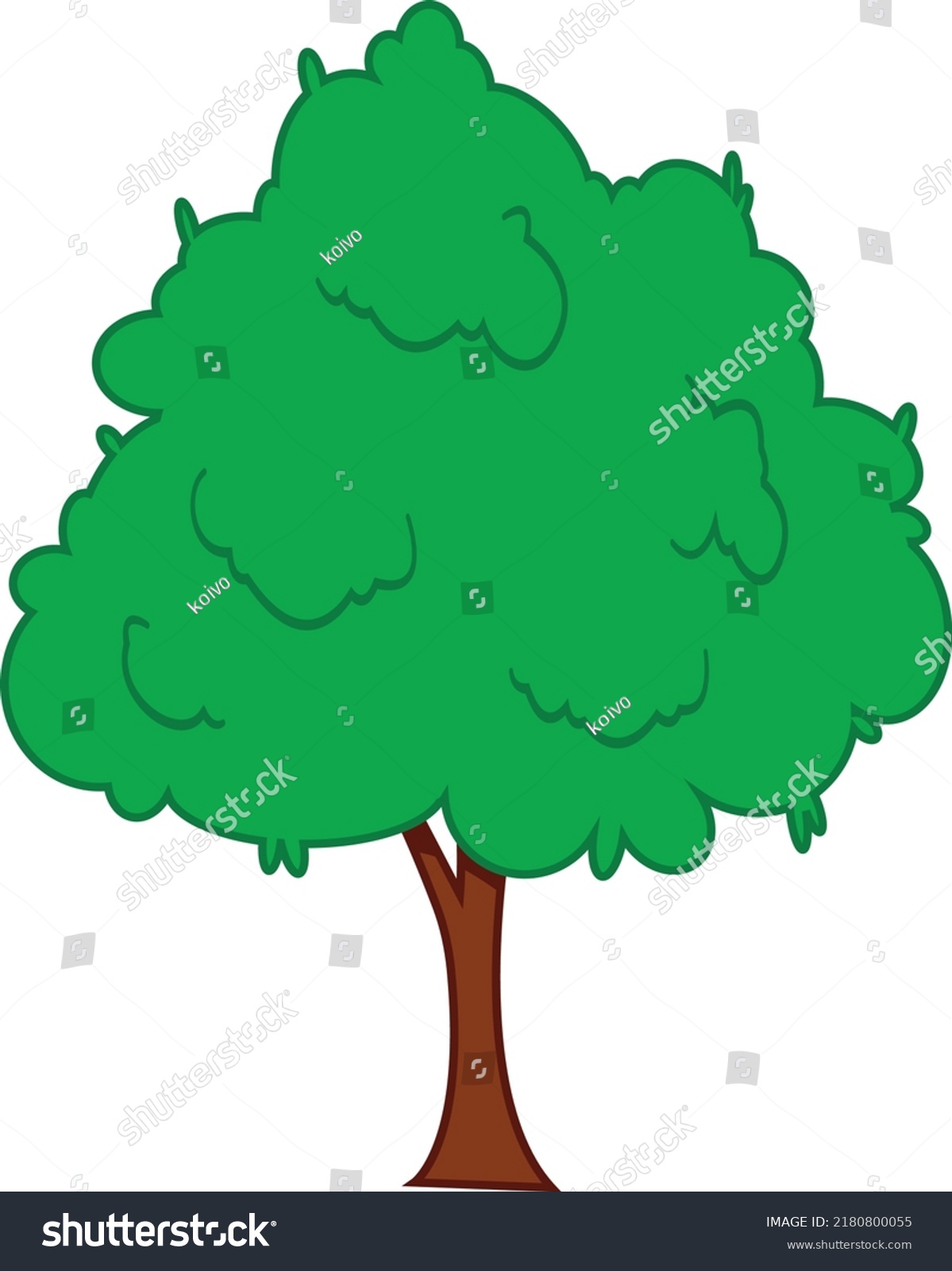 Forest Tree Cartoon Style Vector Illustration Stock Vector (Royalty ...