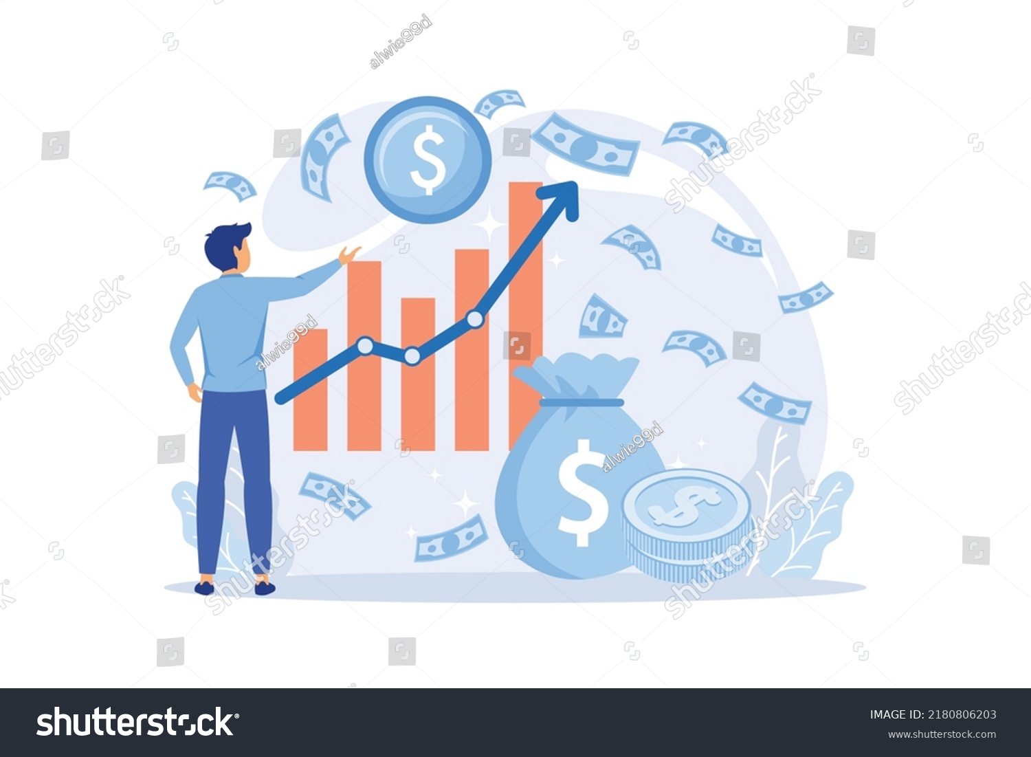 Profitable Investment Funding Flat Vector Illustration Stock Vector ...