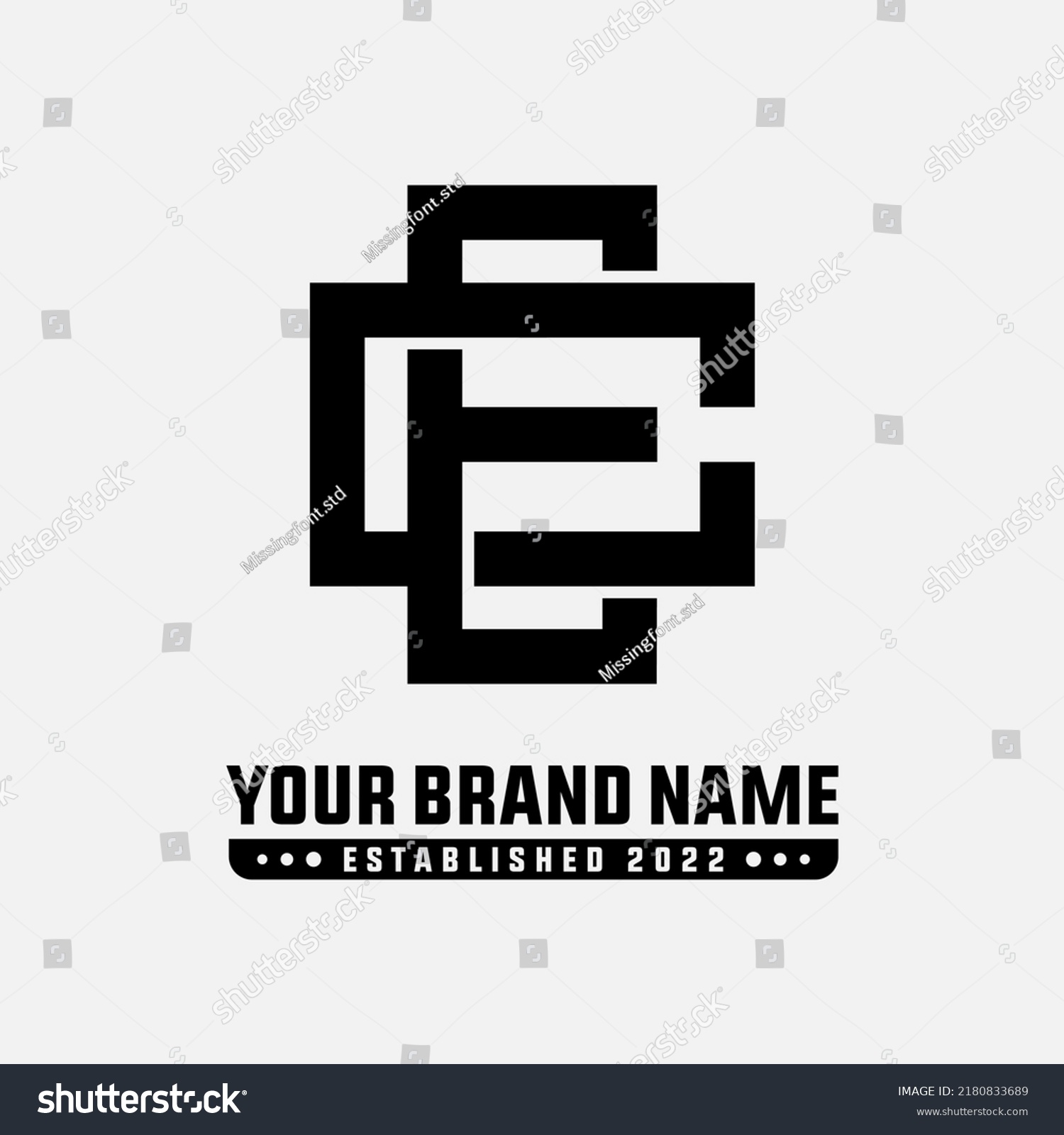 Monogram Logo Initial Letters E C Stock Vector (Royalty Free ...