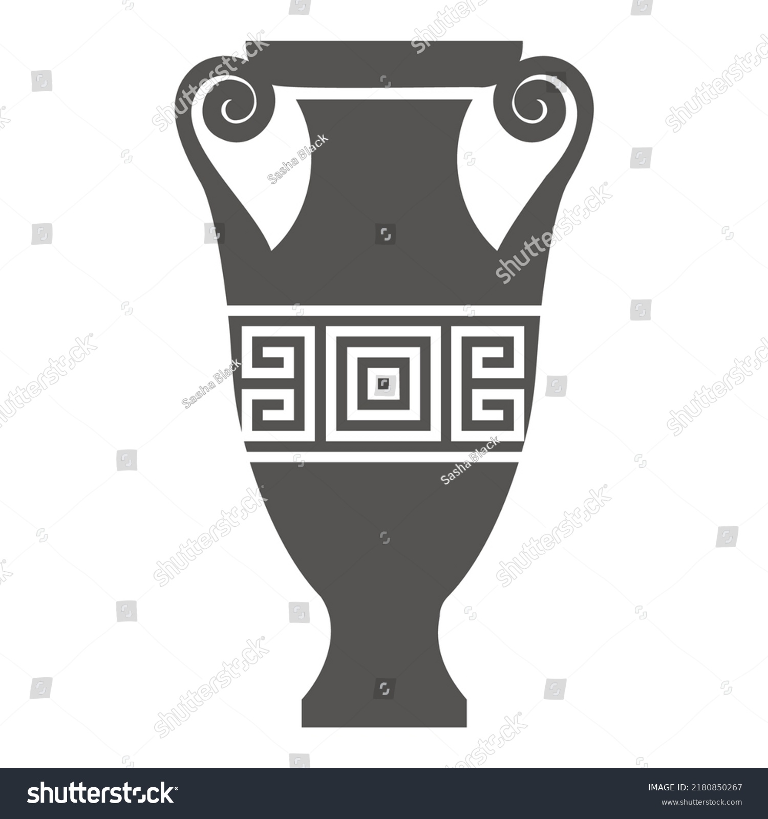 Greek Vase Silhouette Ancient Amphora Pot Stock Vector (Royalty Free ...