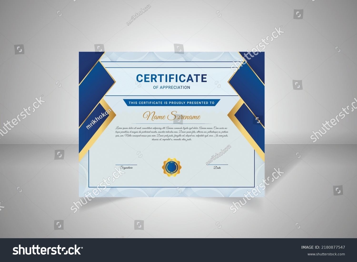 Certificate Template Luxury Vector Illustration Design Stock Vector ...