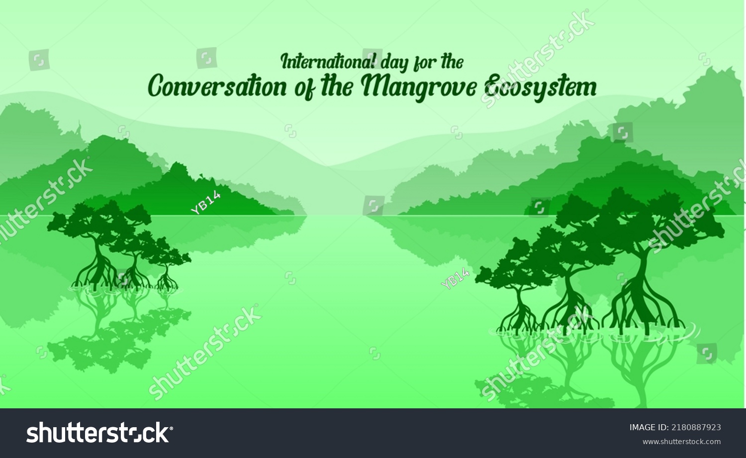 International Day Conservation Mangrove Ecosystem Vector Stock Vector