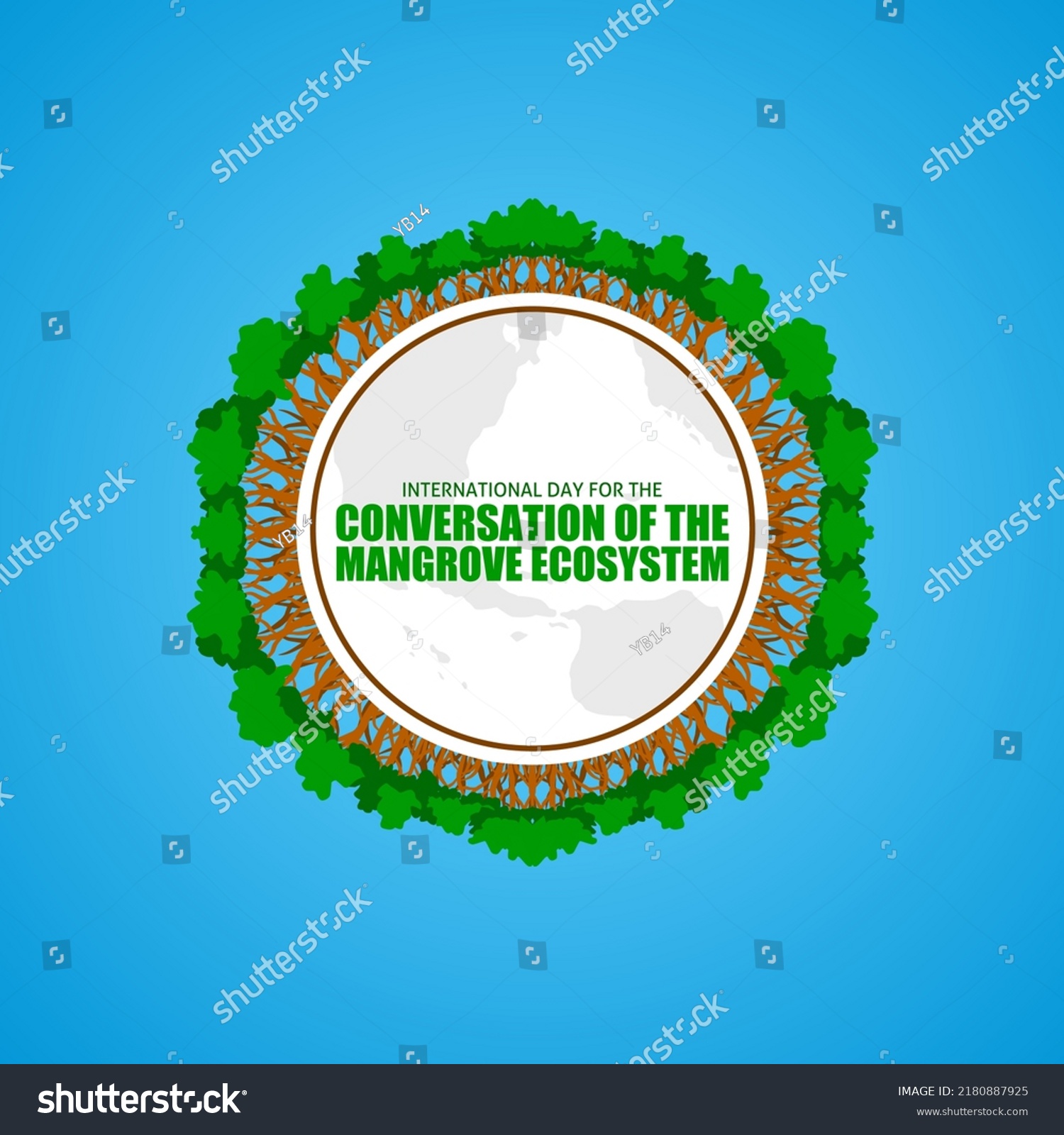 International Day Conservation Mangrove Ecosystem Vector Stock Vector