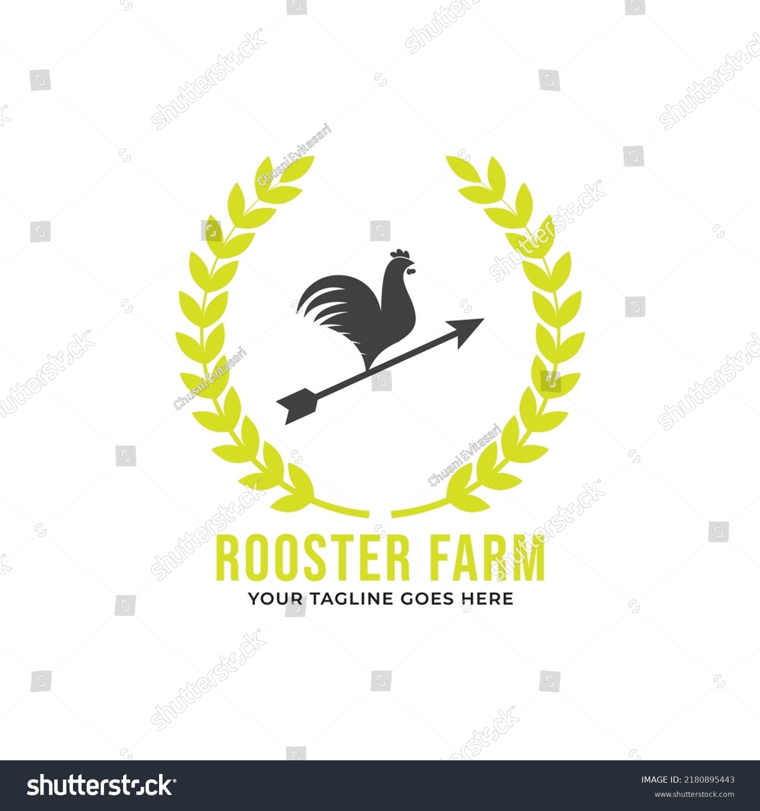 Minimalist Simple Chicken Farm Logochicken Farm Stock Vector (Royalty ...