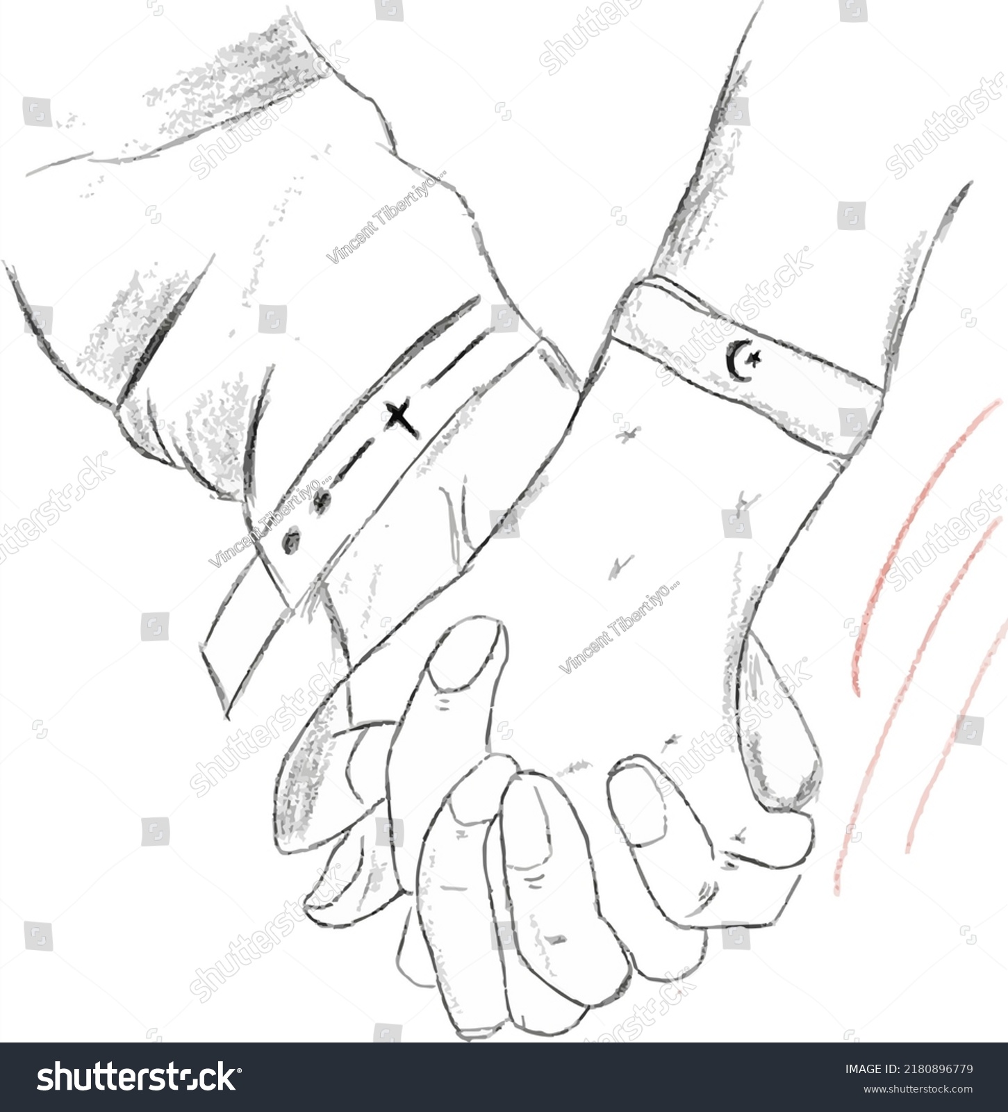 Couple Holding Hands Drawing Stock Illustration 2180896779 | Shutterstock