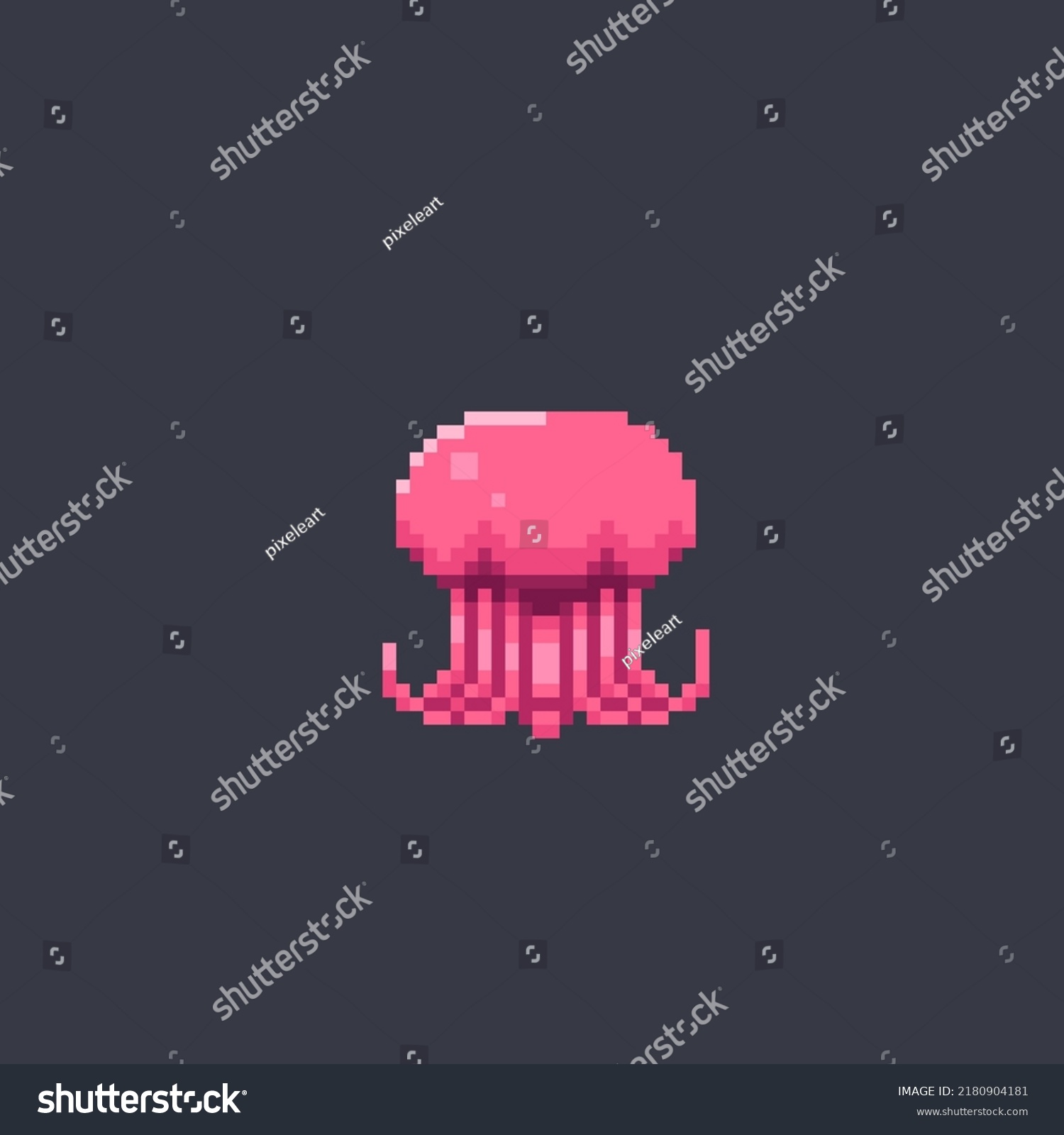 Jellyfish Pixel Art Style Stock Vector (Royalty Free) 2180904181 ...