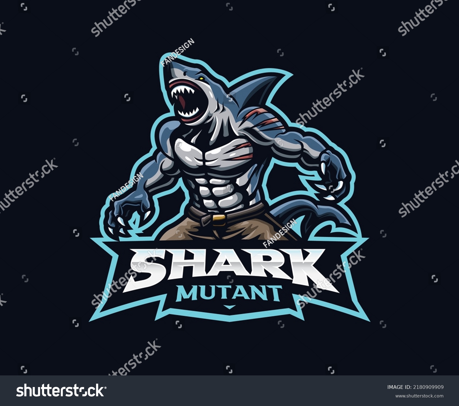 Angry Shark Mascot Logo Design Shark Stock Vector (Royalty Free ...