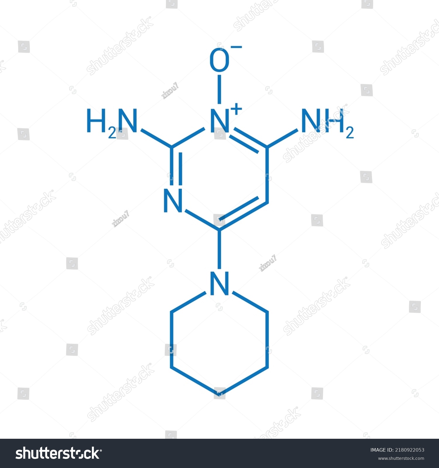 Chemical Structure Minoxidil C9h15n5o Stock Vector (Royalty Free ...