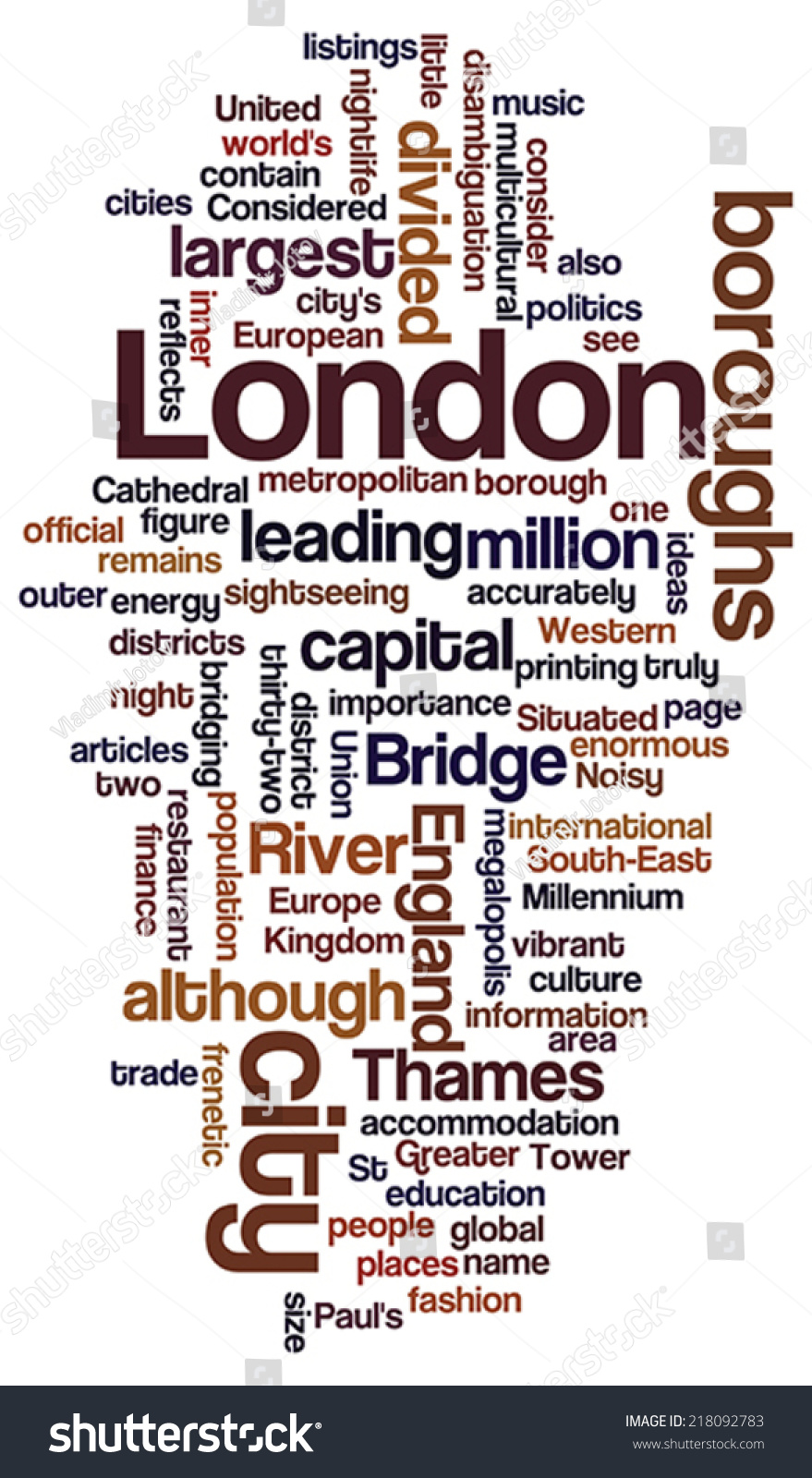 Word Cloud London On White Stock Vector (Royalty Free) 218092783 ...