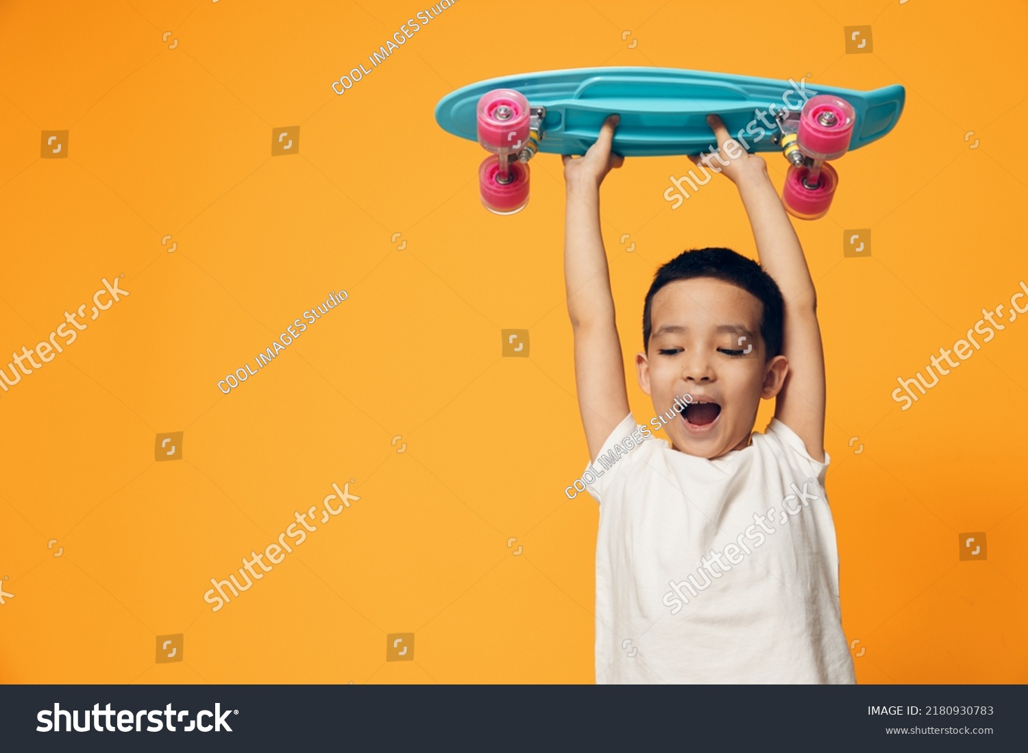 Happy Funny Little Boy Stands Smiling Stock Photo 2180930783 | Shutterstock