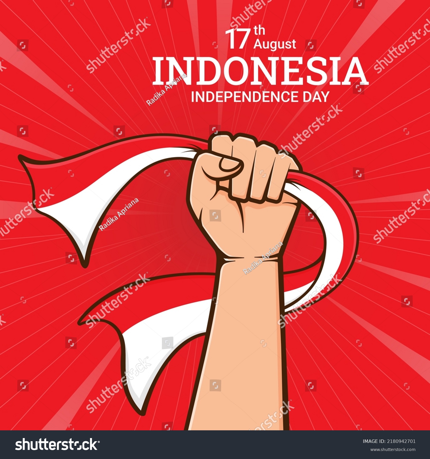 Indonesia Independence Day Vector Template Background Stock Vector