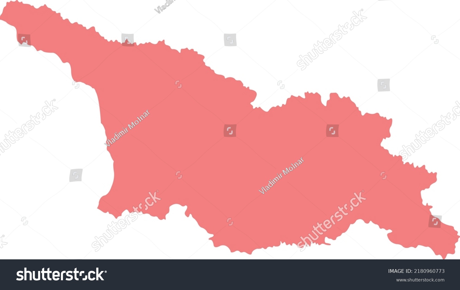 Vector Illustration Georgia Map Stock Vector (Royalty Free) 2180960773 ...