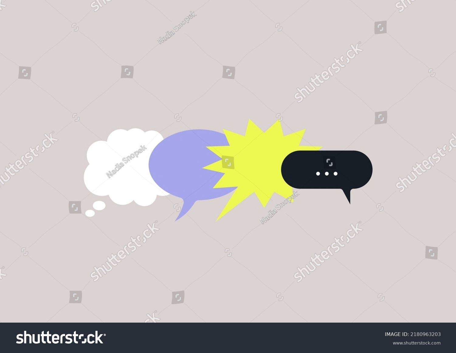 Set Speech Bubbles Different Shapes Meanings Stock Vector Royalty Free 2180963203 Shutterstock 