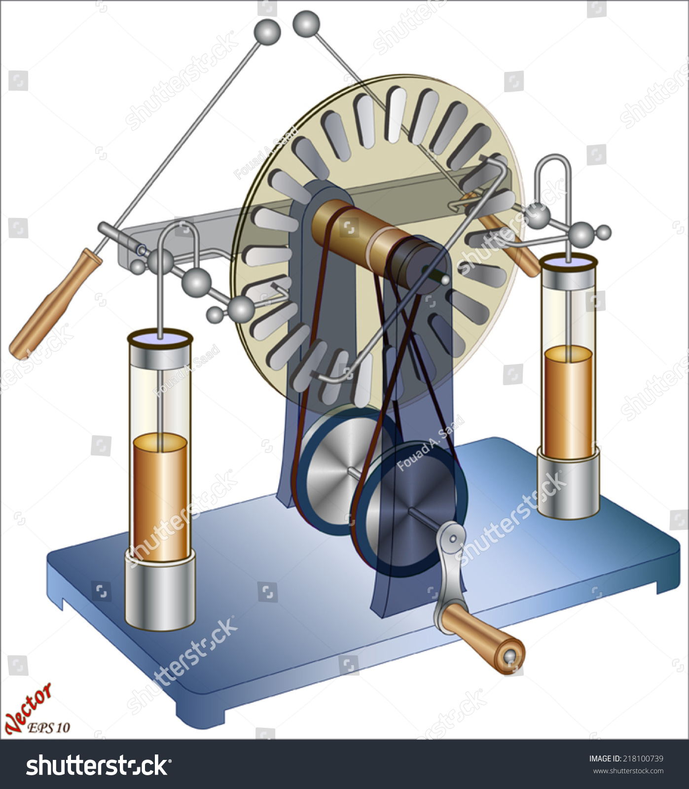 Wimshurst Electrostatic Generator Stock Vector (Royalty Free) 218100739 ...