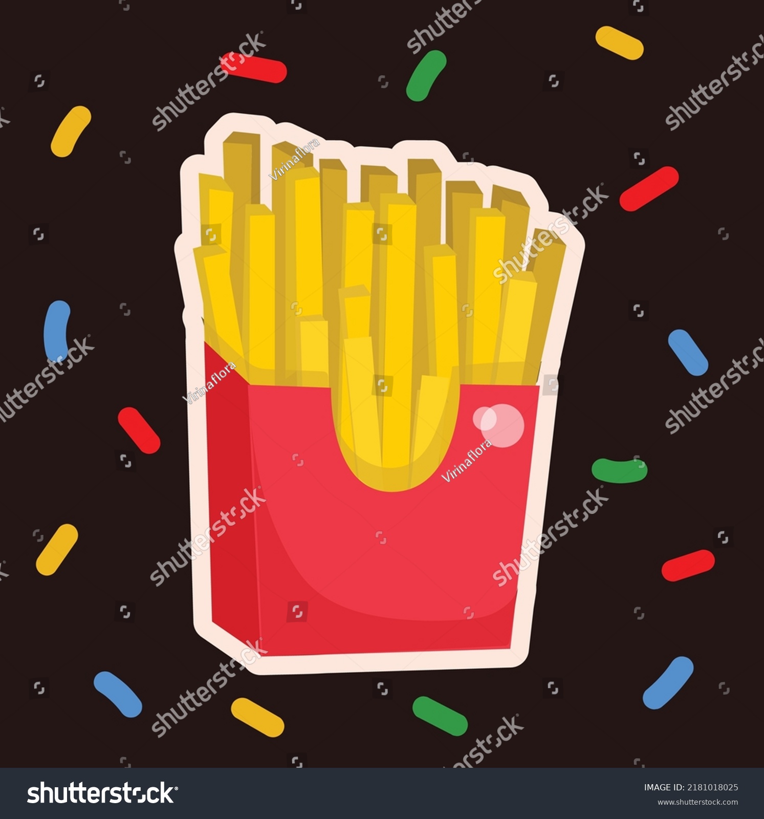 French Fried Potato Red Pack Box Stock Vector Royalty Free 2181018025 Shutterstock 8788