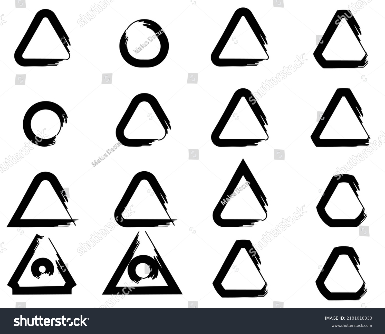 Triangle Geometry Round Corner Hand Drawn Stock Vector (Royalty Free ...