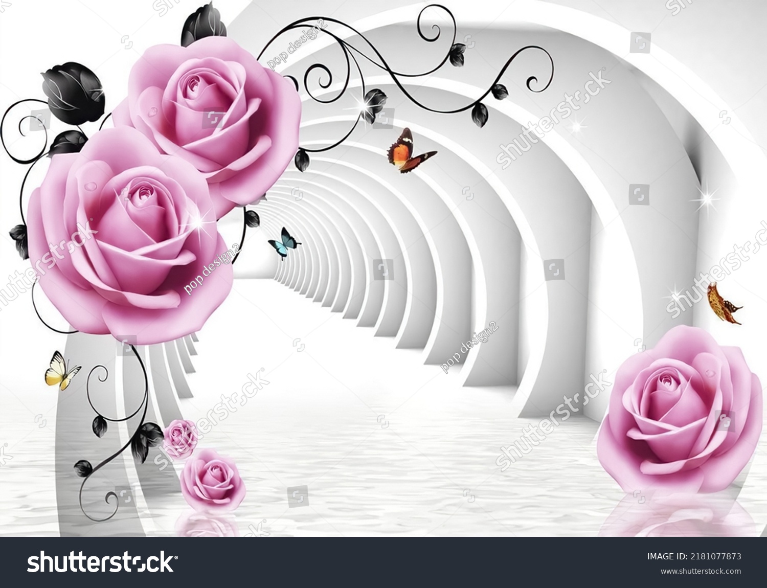 3d Wallpaper Flower Background Texture Stock Illustration 2181077873 ...