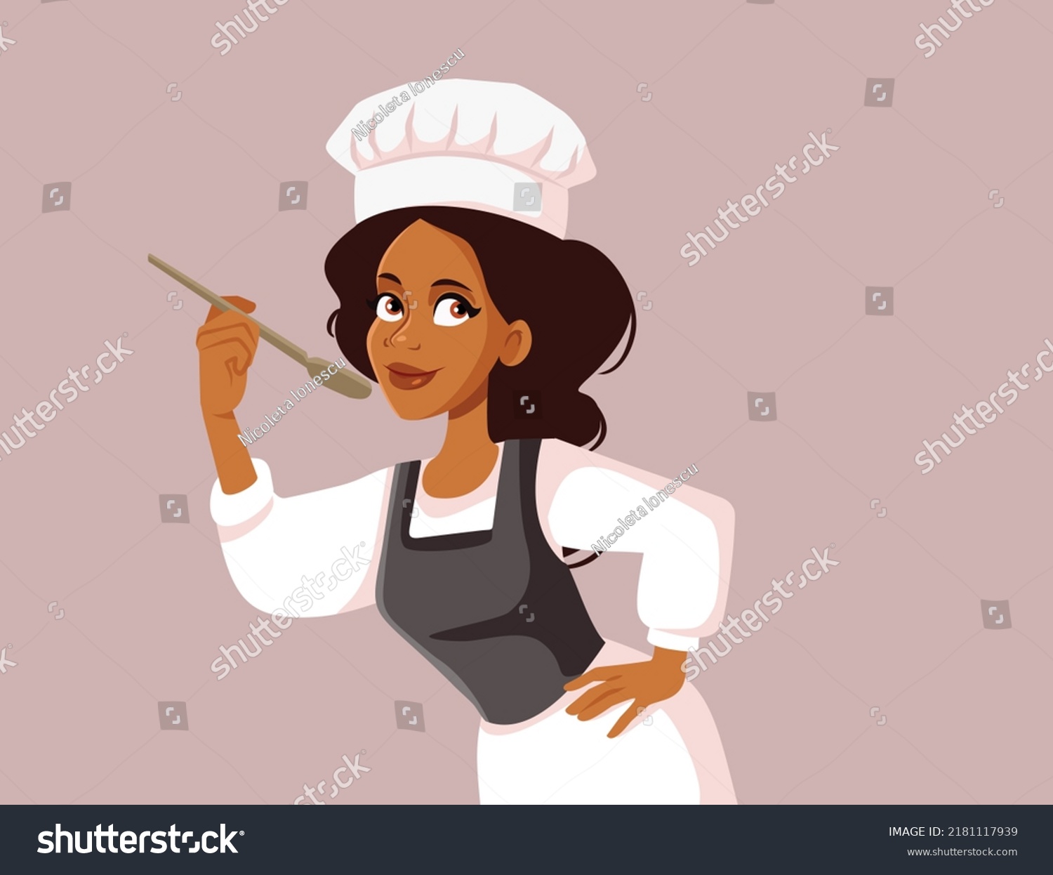 Smiling Cheerful Cook Holding Pie Tray Stock Vector (Royalty Free ...