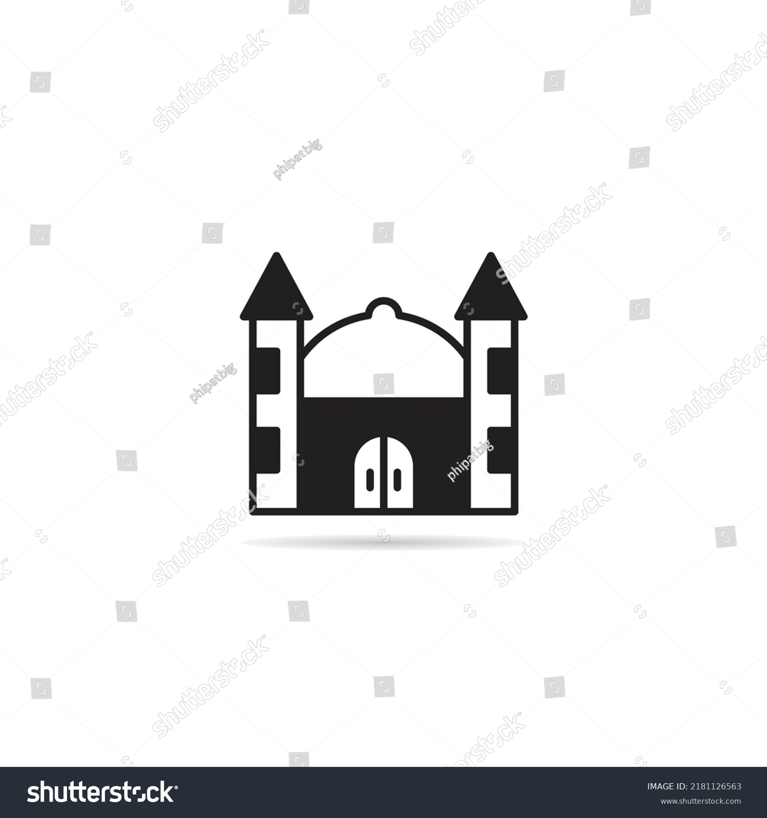 Castle Building Icon Vector Illustration Stock Vector (royalty Free 